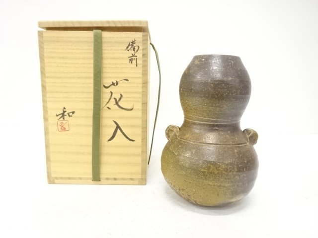 JAPANESE TEA CEREMONY / BIZEN WARE HANAIRE FLOWER VASE / ARTISAN WORK